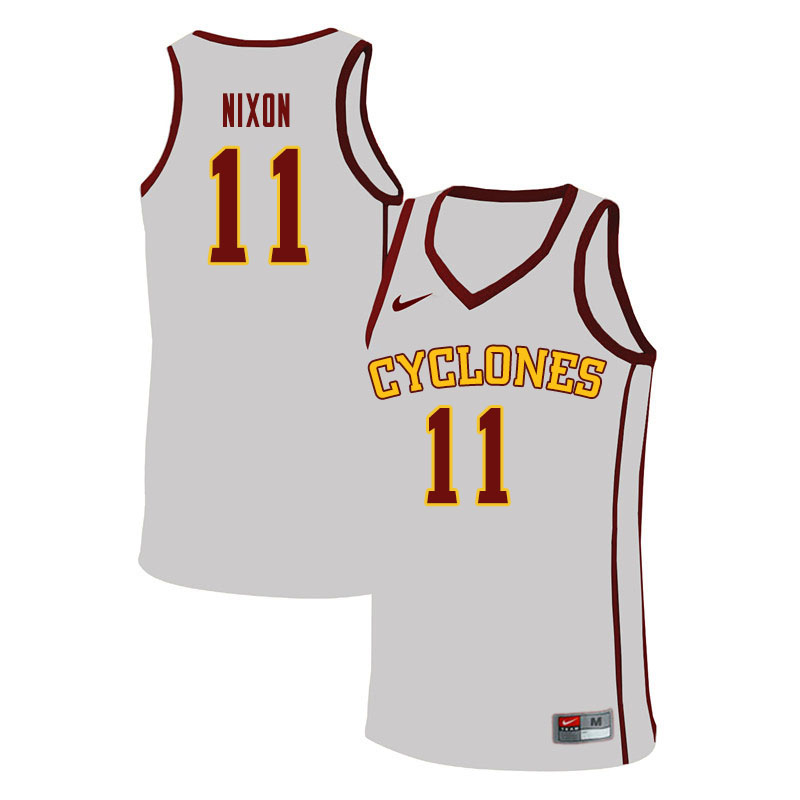 Men #11 Prentiss Nixon Iowa State Cyclones College Basketball Jerseys Sale-White - Click Image to Close